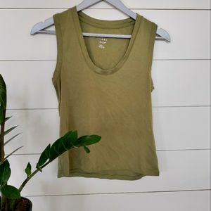 A New Day Army Green Cotton Scoop Neck Tank